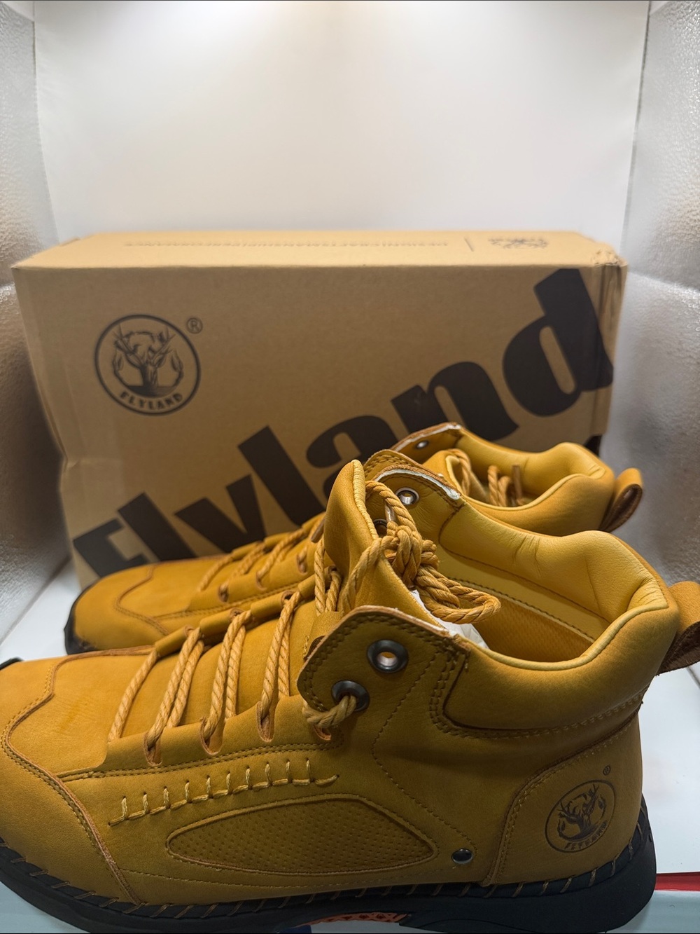 Flyland Men's Mustard Yellow High-Top Boots